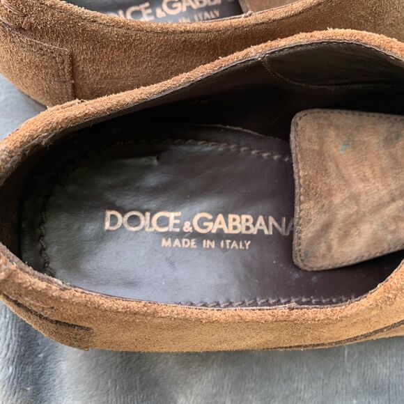 Dolce & Gabbana Nubuck Leather Ethnic Gaelic Gatsby Cap Toe Derby Oxford Sz 8.5 main image 14